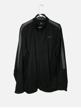 Nike Jacket Mens 2XL Black Full Zip Track Athletic Warmup Knit Epic Training XXL
